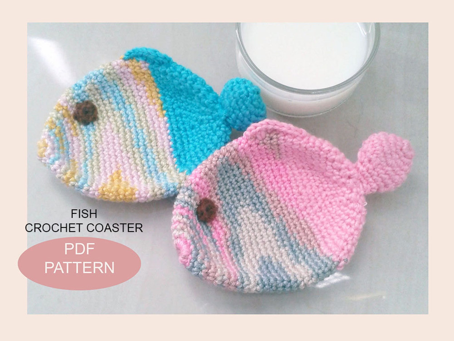 Crochet Coaster PDF Pattern Crochet Fish Coasters - Etsy