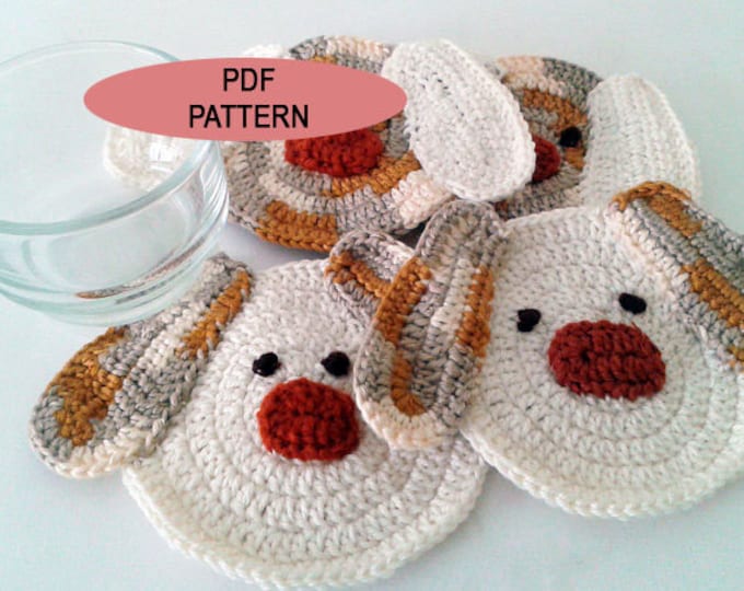 PDF Pattern Crochet Dog Coaster Coffee or Drink Crochet Etsy