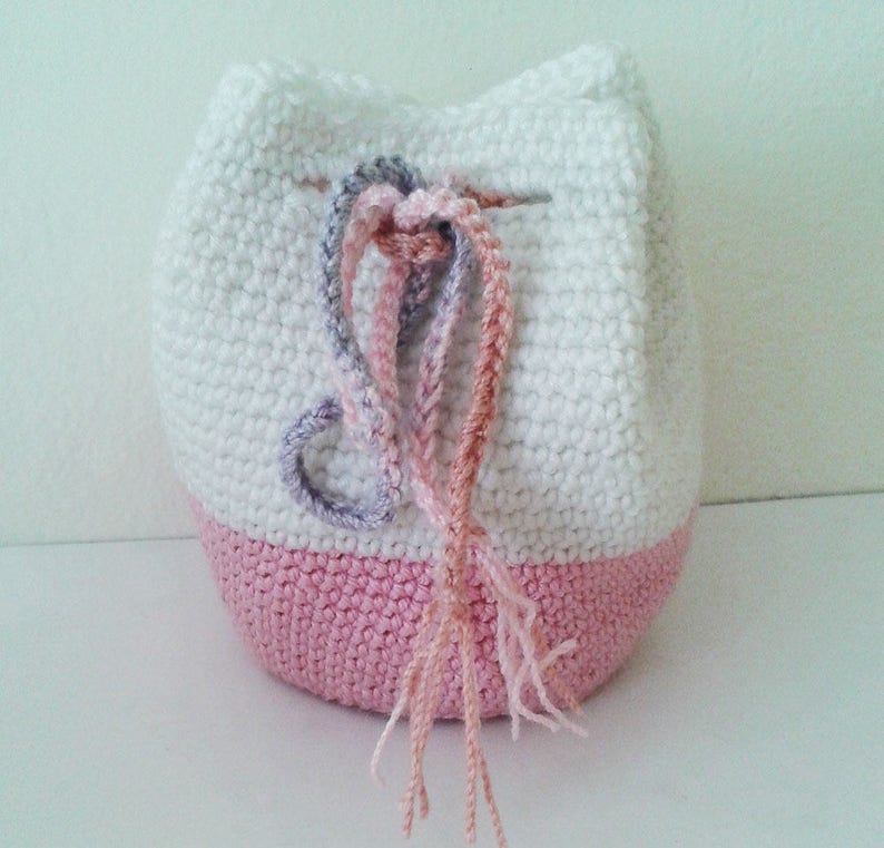 Crochet Mini Drawstring Bag PDF Pattern 8 Cm. Dia 10 Etsy