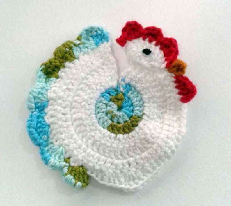 PDF Pattern Crochet Chicken Coaster 10 X 10 Cm Drink Etsy