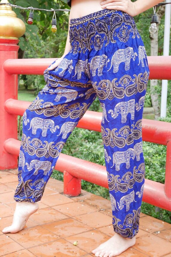 Blue-Black Lovely Harem Fisherman Hippie Boho Casual Pants for Children