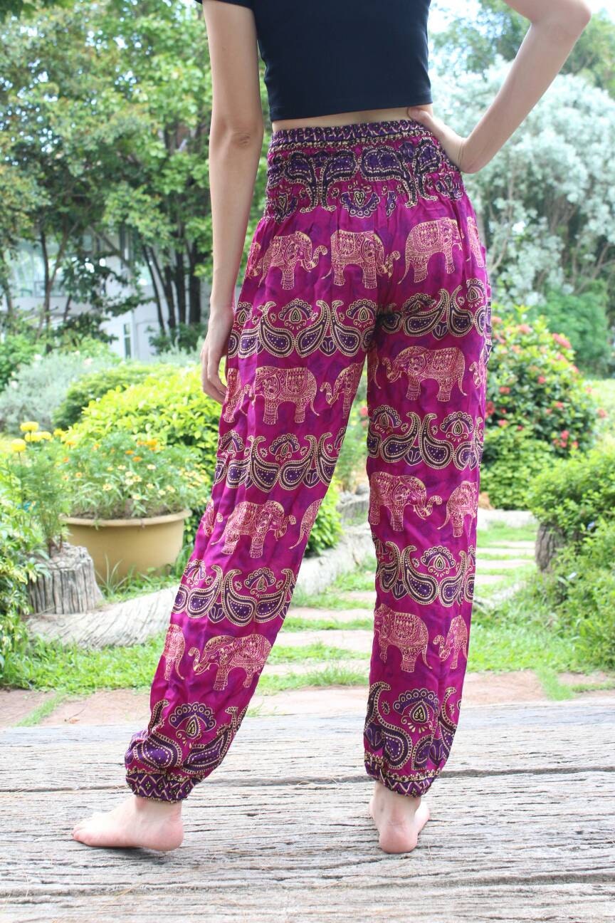 Chic Pants Rose pants Rose color Harem Pants Hippie Pants Boho | Etsy