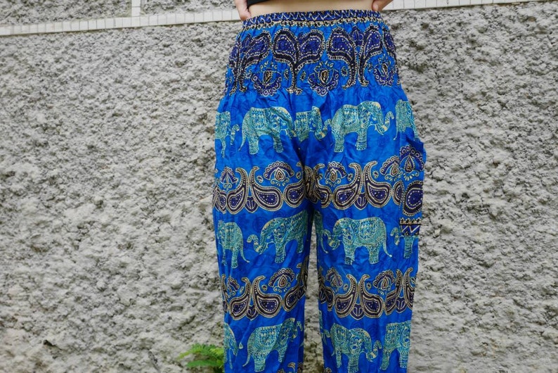 Blue Elephant pants Womens pants Elephant clothes Yoga lover | Etsy