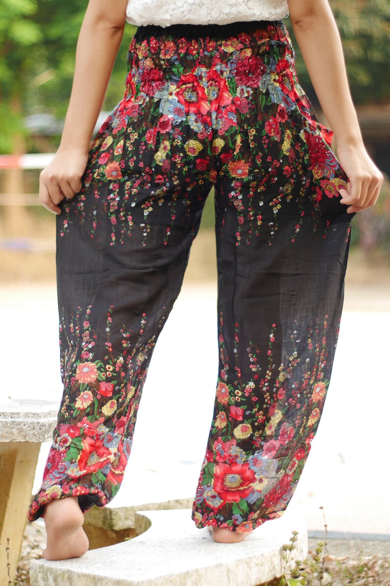 Yoga Clothing Flower Pants Floral Pants Bohemian Clothing Boho - Etsy