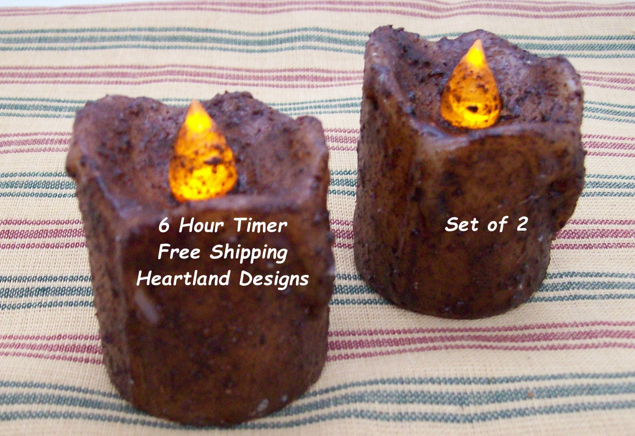 Votive 2 TIMER Burnt Mustard Mini Dripped Votives Battery Etsy