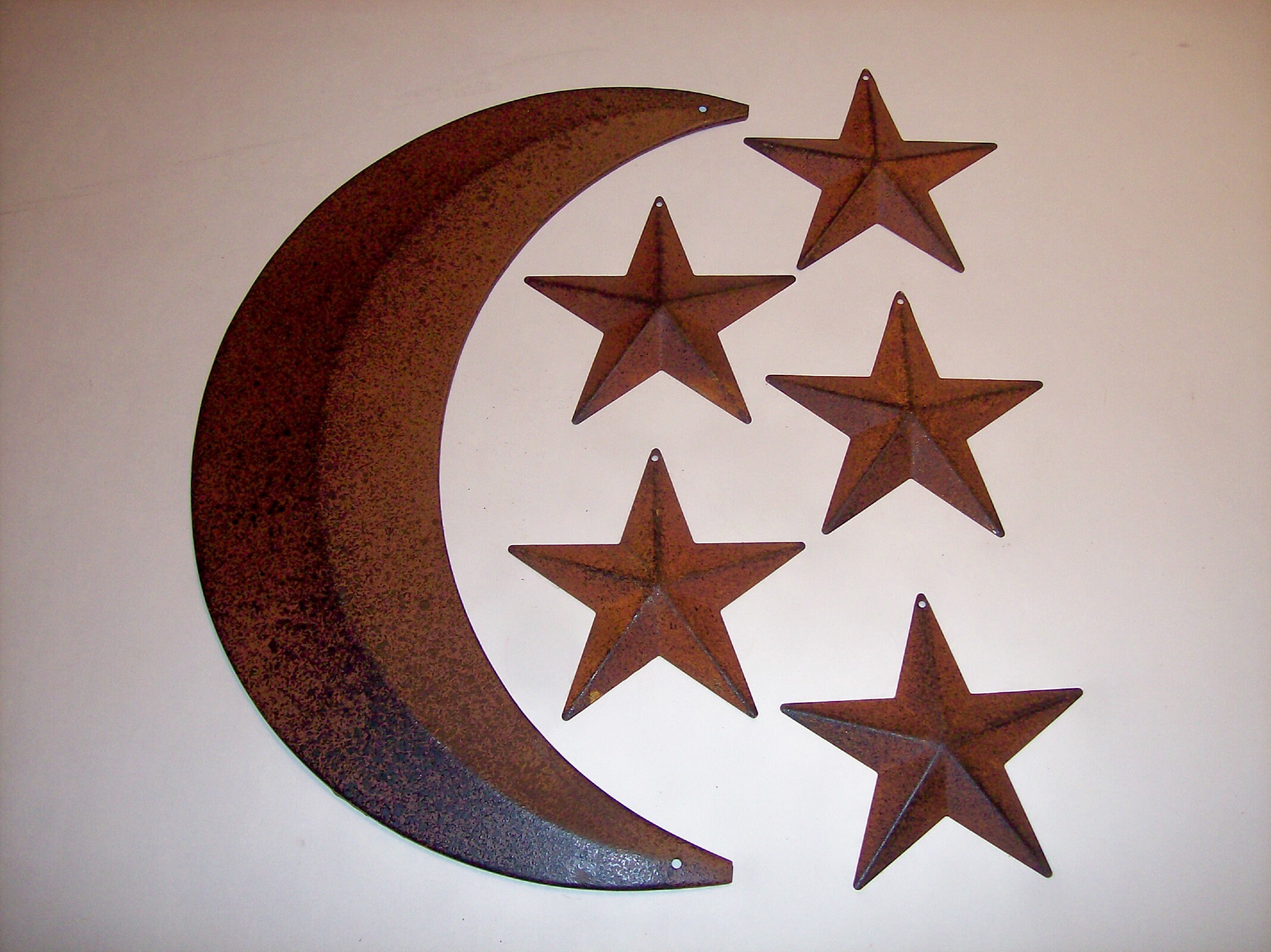 Tin Metal Rustic Americana 3 5 American Country Barn Stars Set Of