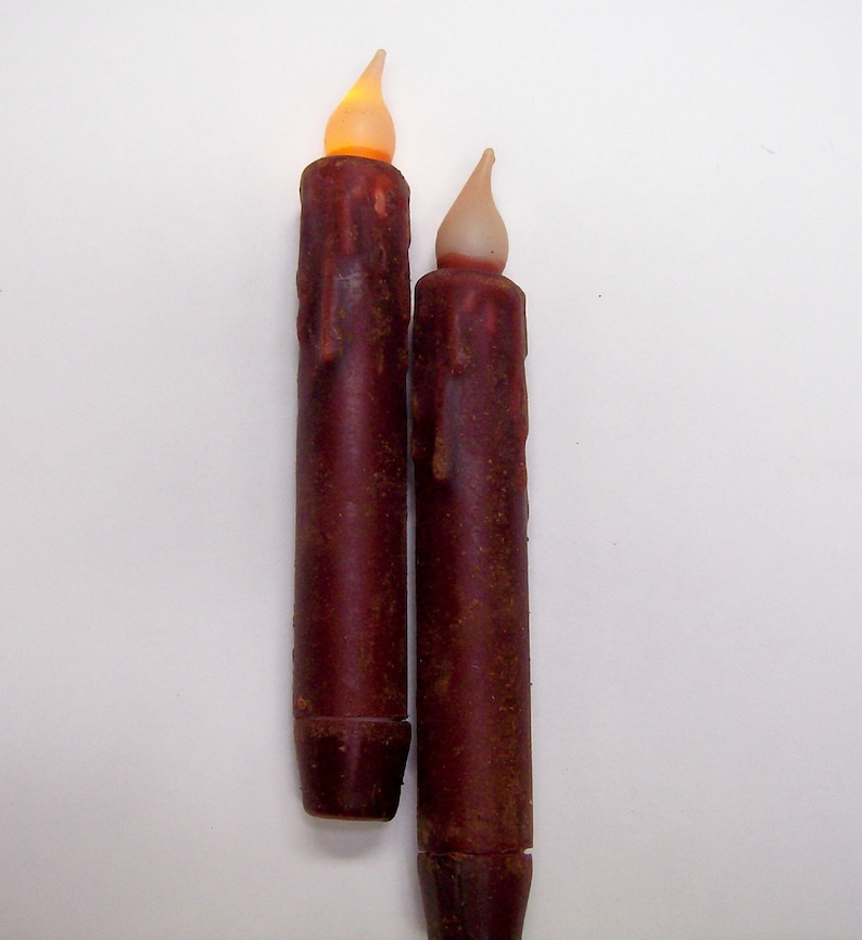 Grubby Dipped Wax Flicker Candles 7 Battery Operated Set Etsy
