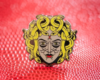 Medusa Enamel Pin: Greek Mythology Snake Art Lapel Pin