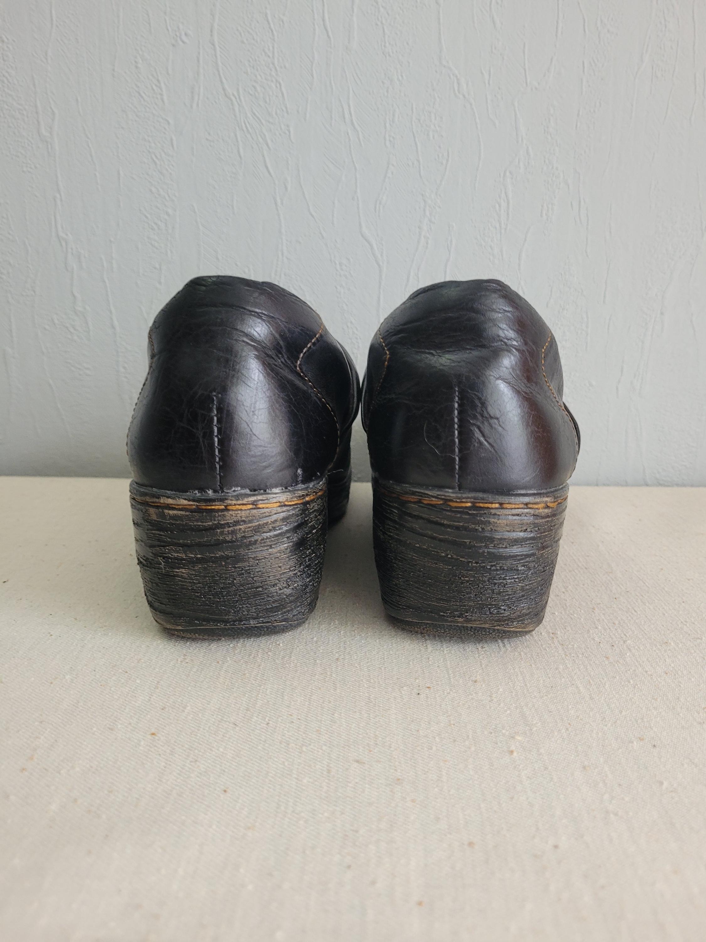 Born Black Leather Wedge Loafers Born Women main image 2