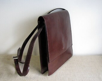 vintage purse genuine leather messenger/shoulder bag checkered crossbody bag with original leather tag Messenger bag cognac brown JACK