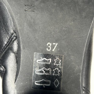 Svarta knähöga vintagestövlar i läder: storlek EU37 US6 med blockklack bild 18