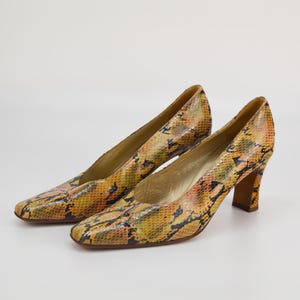 Vintage Reptile Patent Leather Pumps - Baldan Italian Shoes - Size 6US