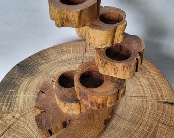 Vintage Holz-Teelichthalter: Handgemachte faltbare Weihnachtsdekoration