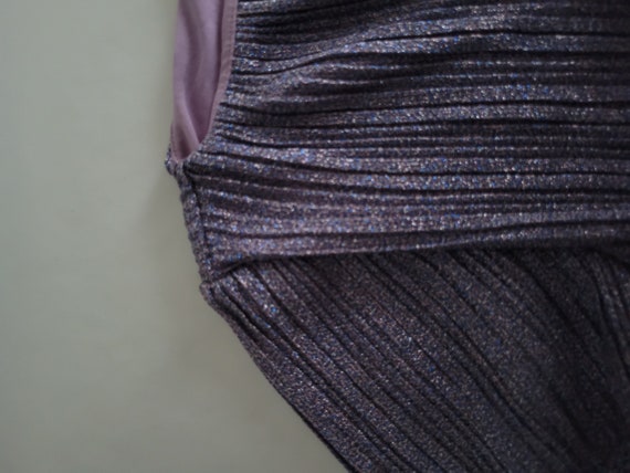 vintage lilac metallic top flounce short sleeve w… - image 6
