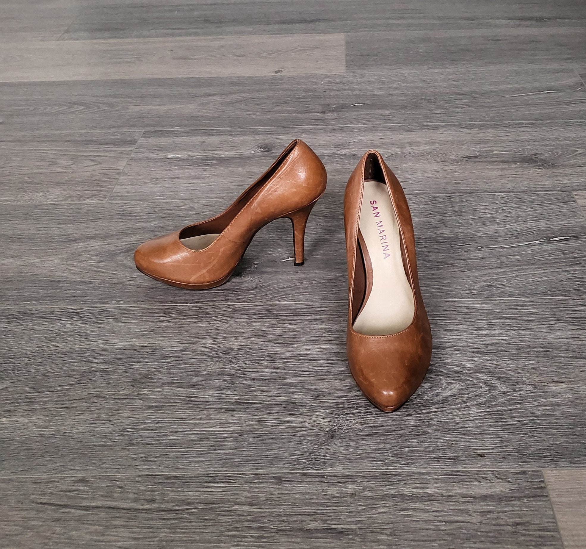 Vrouwen cognac lederen naaldhak pumps platform schoenen - Etsy Nederland