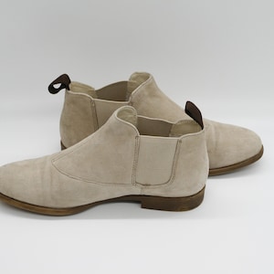 Suède leren Chelsea-enkellaarsjes in crèmekleur | Platte beige laarzen voor dames | Vagabond-schoenen maat 36 EU 5,5 VS