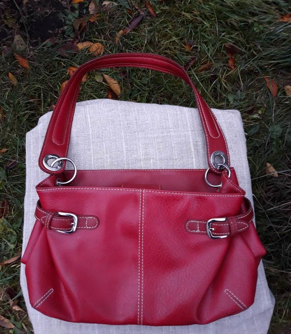 tommy hilfiger red leather purse