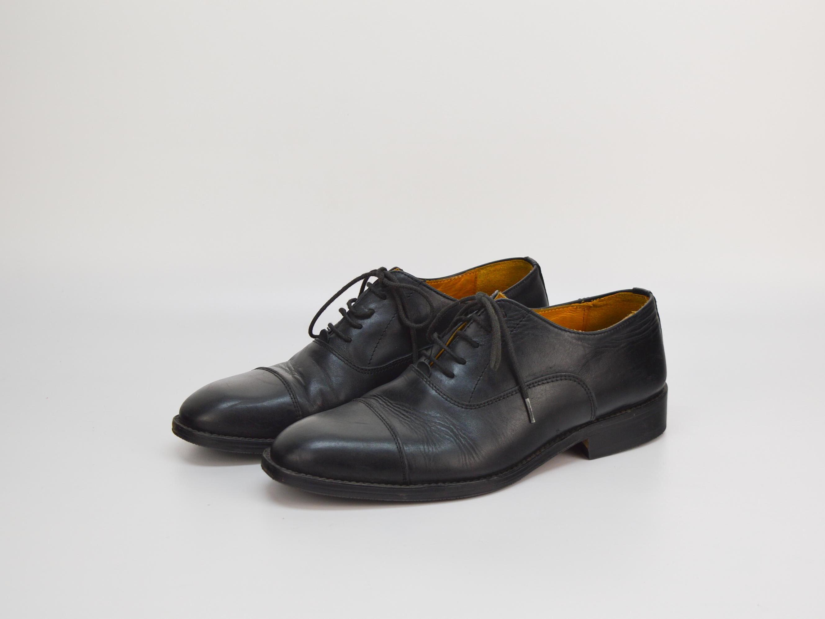 Vintage All Leather Oxford Shoes in Black for Women | Size Vintage All Leather Oxford Shoes in Black for Women | Size