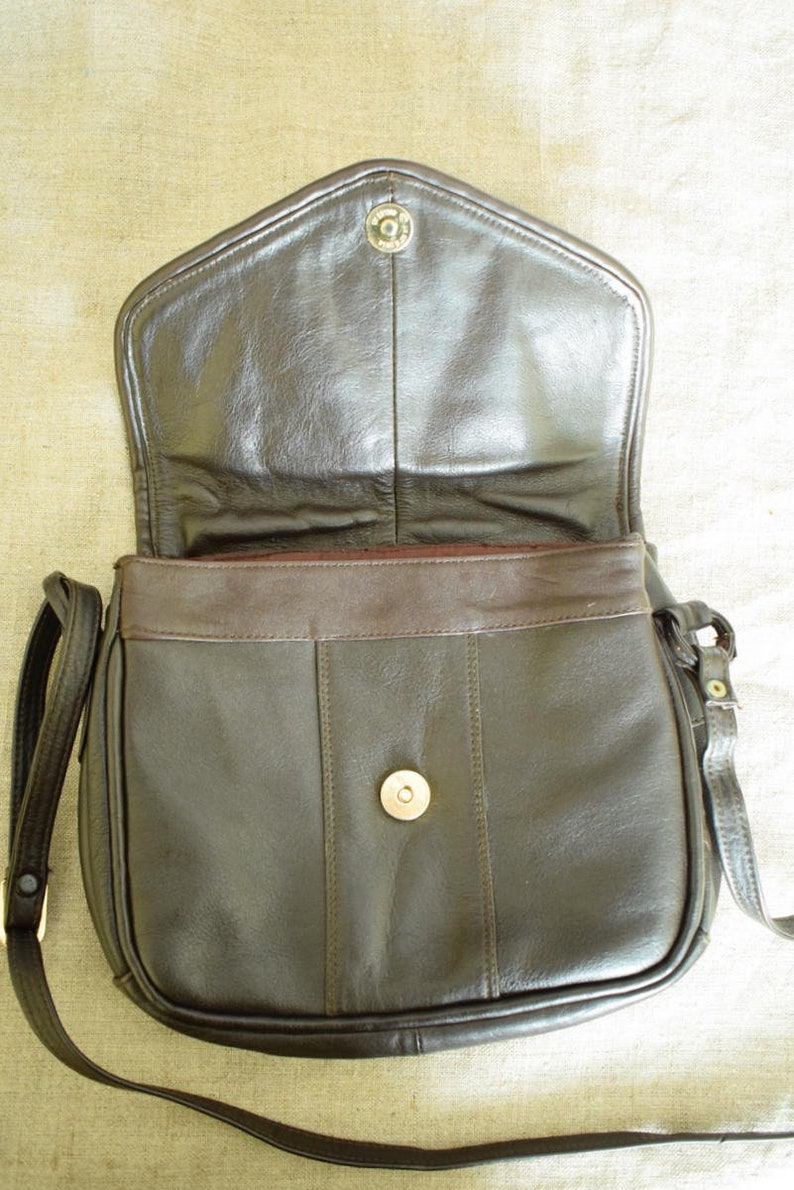 Vintage MAESTRO brown leather messenger leather bag shoulder purse crossbody european