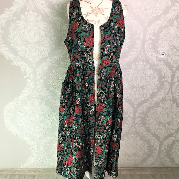 robe de chambre vintage femme robe du matin taille L robe chemise florale