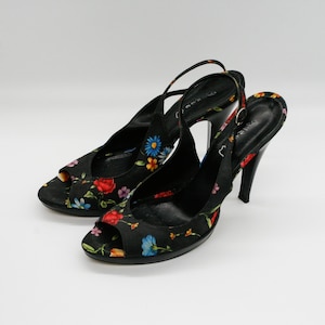 Floral Slingback Platform Sandals: High Heel Shoes, Sante, Size 40EU