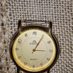 Vintage 24K Gold Plated Wrist Watch: Romano Quartz, Made in Japan (Working, No Band)