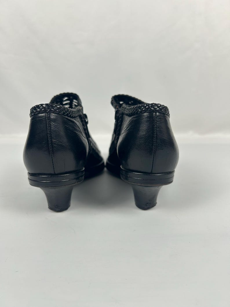 Vintage Woven Black Leather Huarache Loafers - Stephane Kelian Paris - Size 6.5 UK image 10