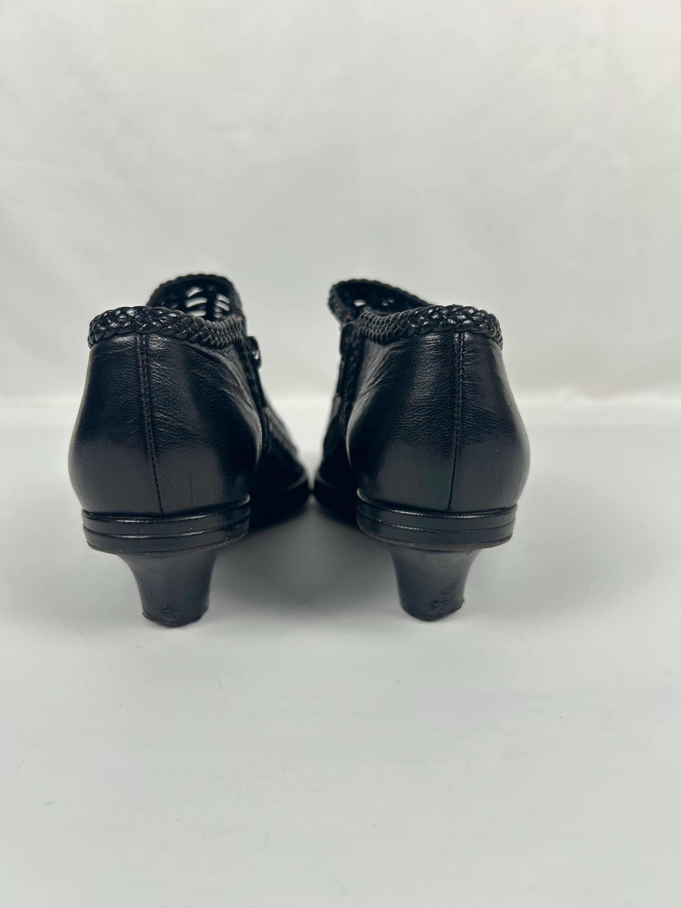 Vintage Woven Black Leather Huarache Loafers - Stephane  display picture 3