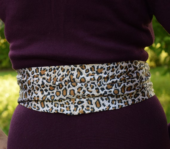 Vintage 80s Leopard Print Belt: Safari Style Doub… - image 2
