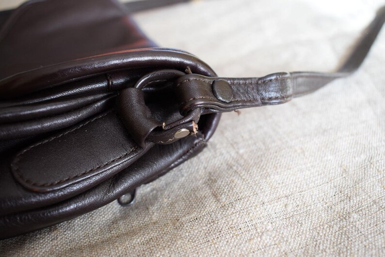 Vintage MAESTRO brown leather messenger leather bag shoulder purse crossbody european