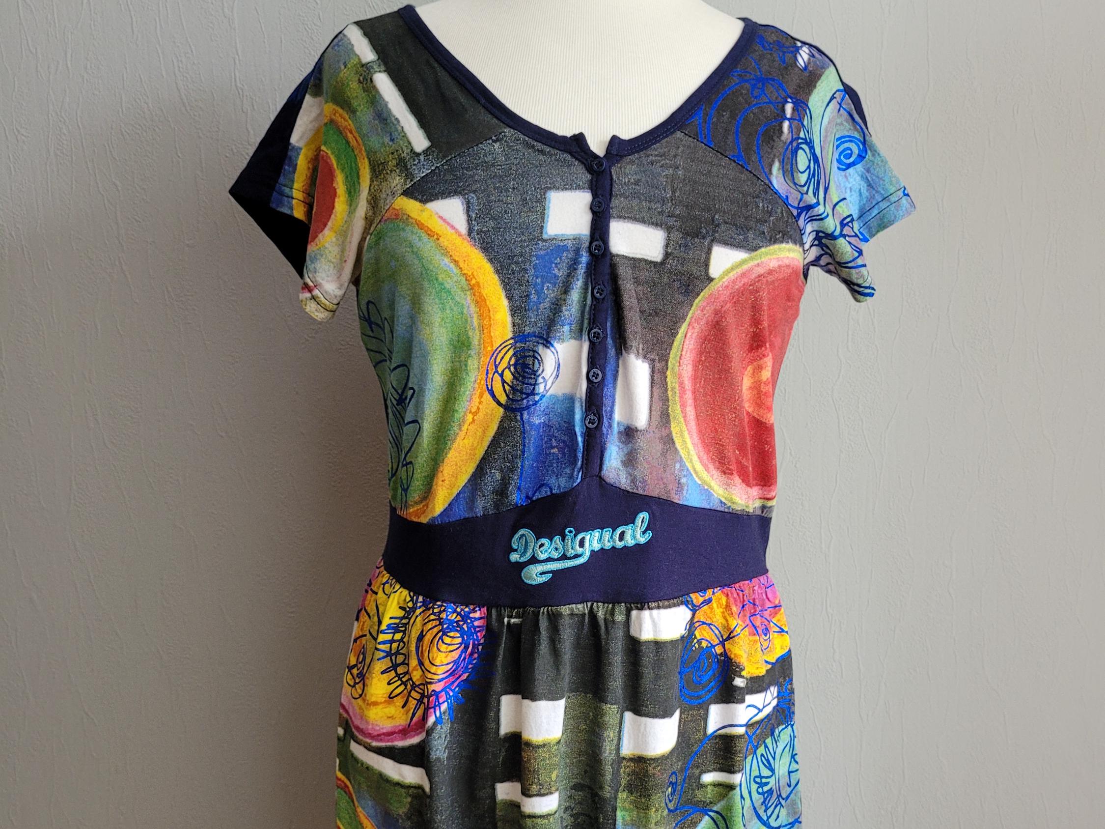 Robe D'été Desigual Multicolore - Taille M, Coton/viscose, Excellent état