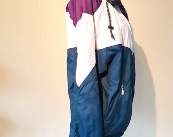 Vintage Colorblock Windbreaker: 90s Raiski Track Jacket, XL