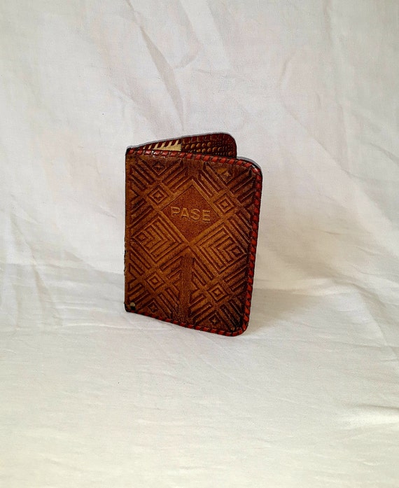 Soviet passport cover leather handmade holder shab