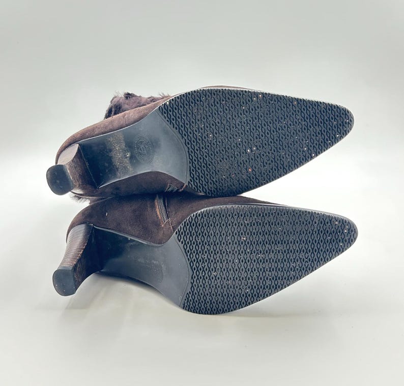 Vintage Brown Suede Calf Boots: Fringe Detail, Size 7US / 38EU image 10