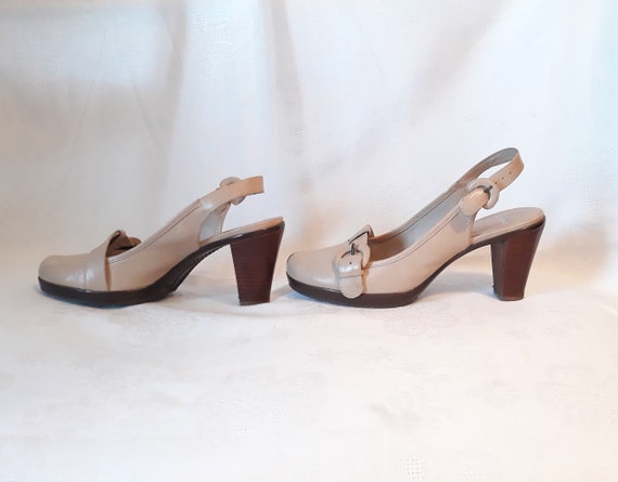 Vintage Beige Slingback Shoes Clarks High Heels Women - Etsy Canada