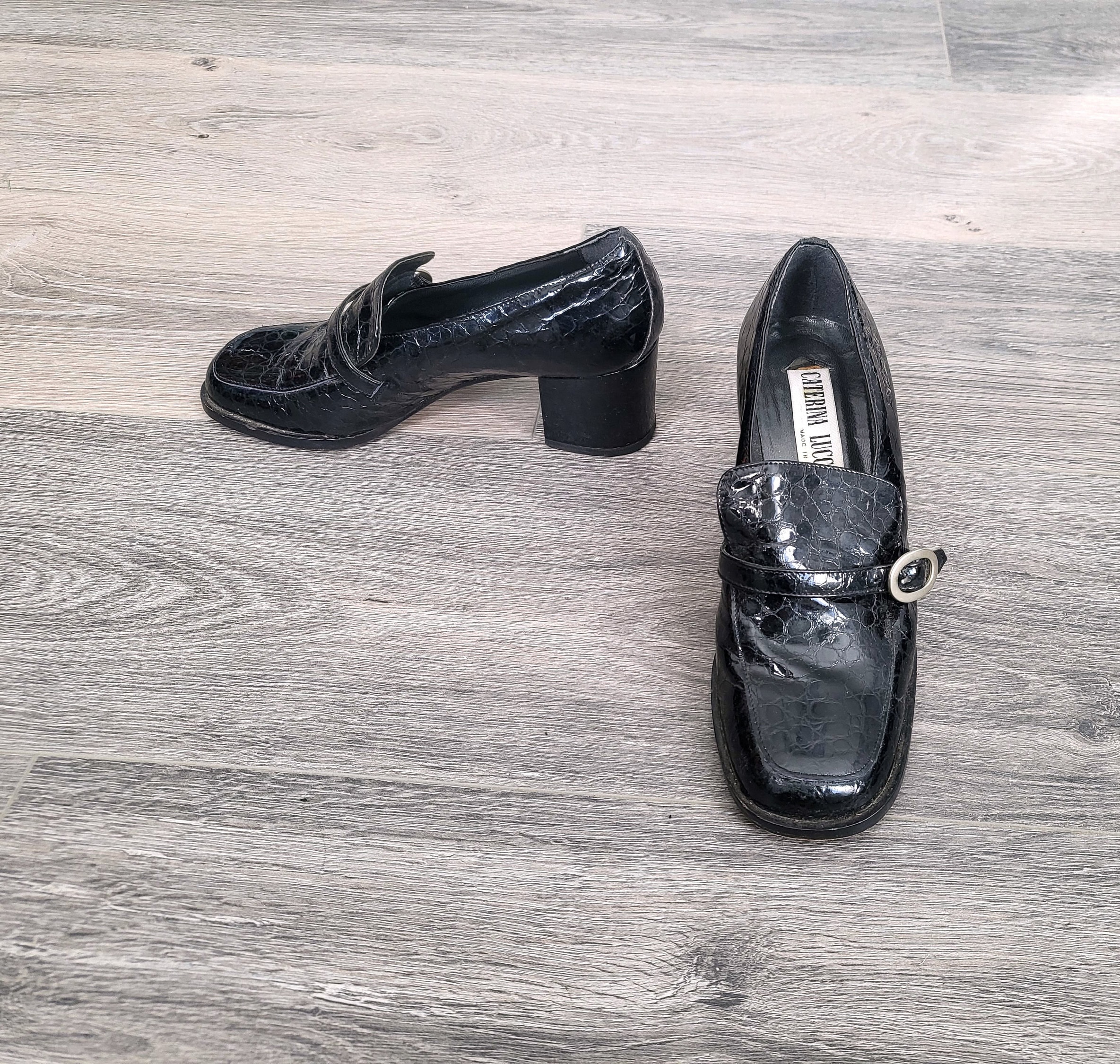 Mocassin Femme Talon Stradivarius Mocassins Chunky Effet Croco