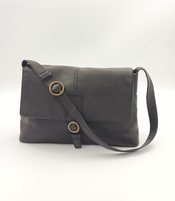 Vintage Esprit Women Shoulder Bag Faux Leather Brown Germany Square Purse Tote Bag Etsy UK