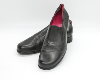 Vintage Schwarze Leder Loafer - Vabeene Swiss Schuhe - EU 38