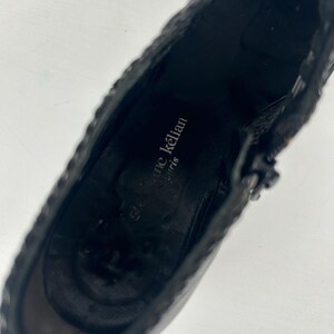 Vintage Woven Black Leather Huarache Loafers - Stephane Kelian Paris - Size 6.5 UK image 7