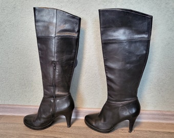 New Vintage Jean Gaborit Custom Thigh Boots 11 US Calf Skin Black Etsy UK
