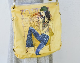 Vintage Newspaper Bag, Newsboy Bag, 1970s Newspaper Bag, Shoulder