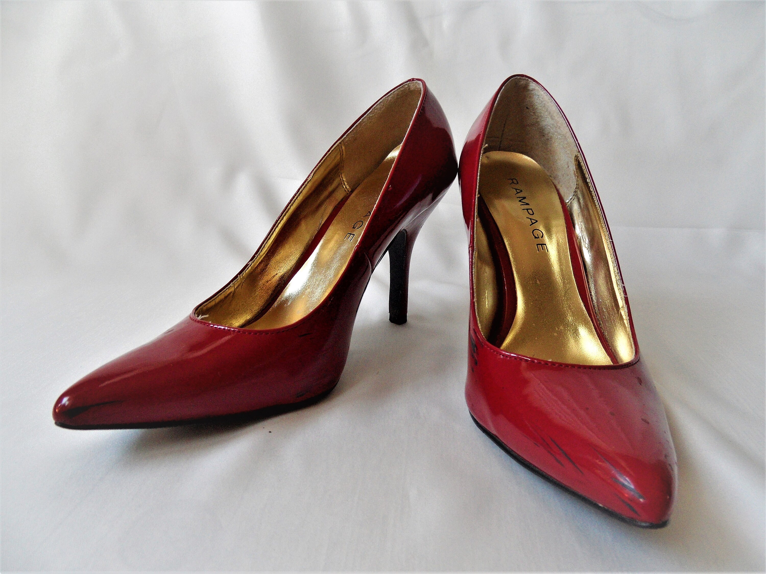 red vintage pumps