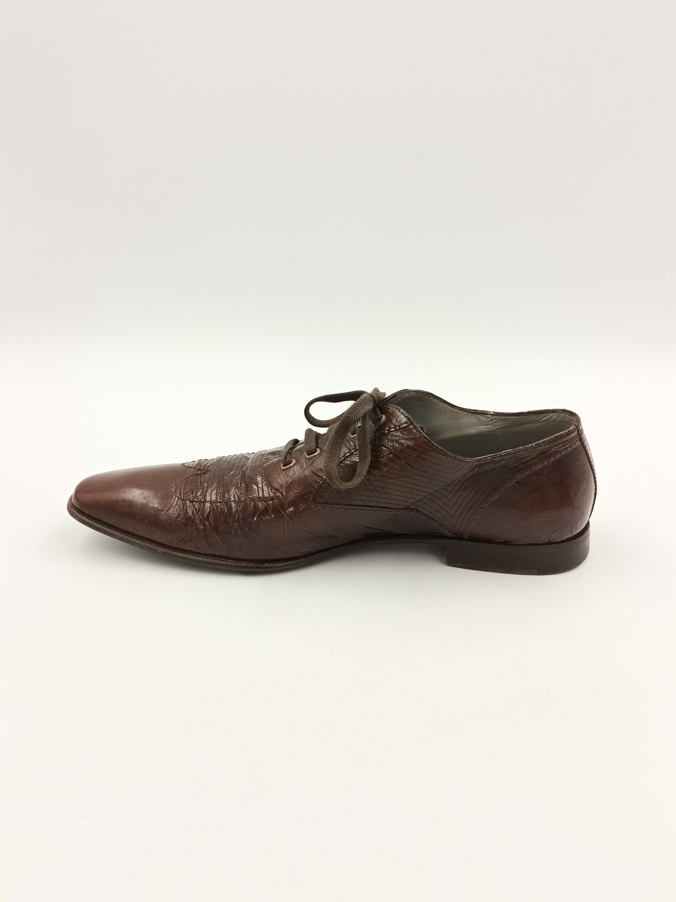 Cesare Paciotti Brown Textured Leather Derby Shoes Paciotti Derby Oxfords Brown Suede Mens Shoe Size EU 41.5 US  main image 4