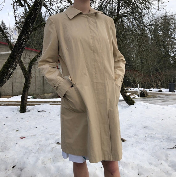 Vintage beige trench coat Women Retro Buttoned co… - image 1
