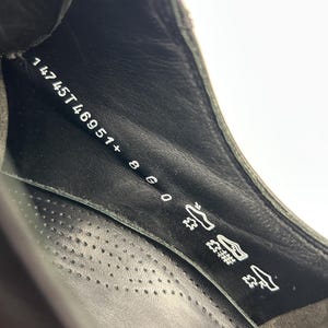 Vintage schwarze Leder Schnürschuhe Männer Oxford Schuhe Größe 41,5 EU, Karree Schuhe Bild 11