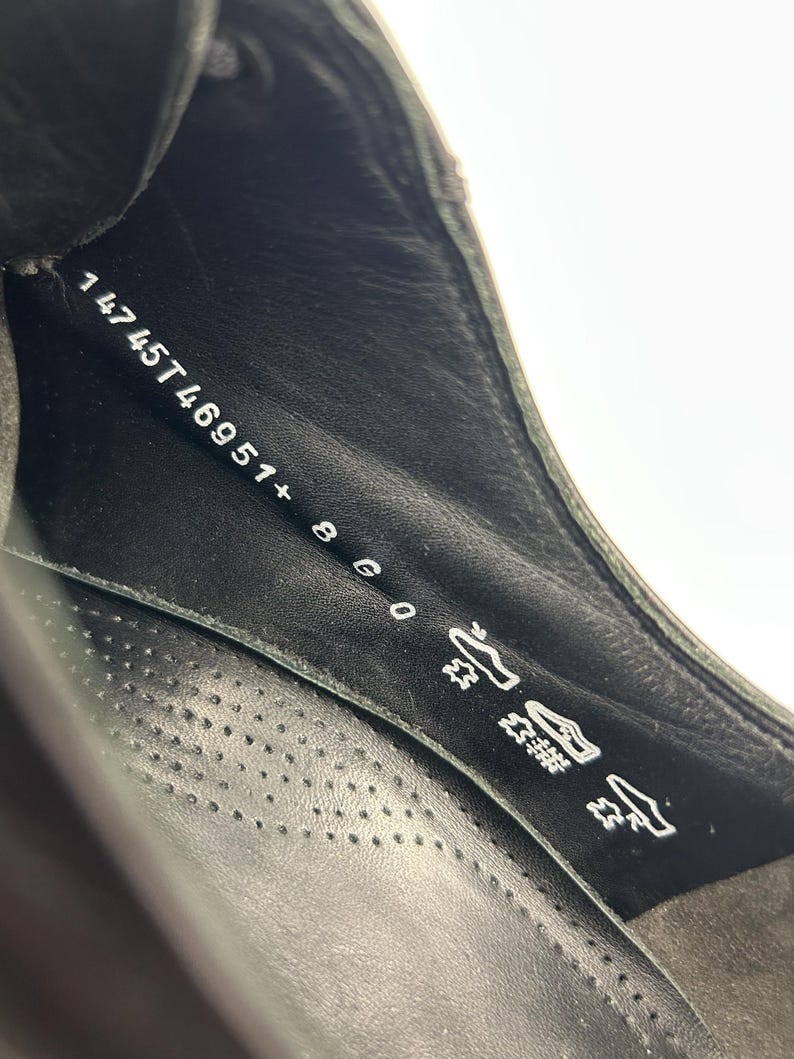 Vintage schwarze Leder Schnürschuhe Männer Oxford Schuhe Größe 41,5 EU, Karree Schuhe Bild 11