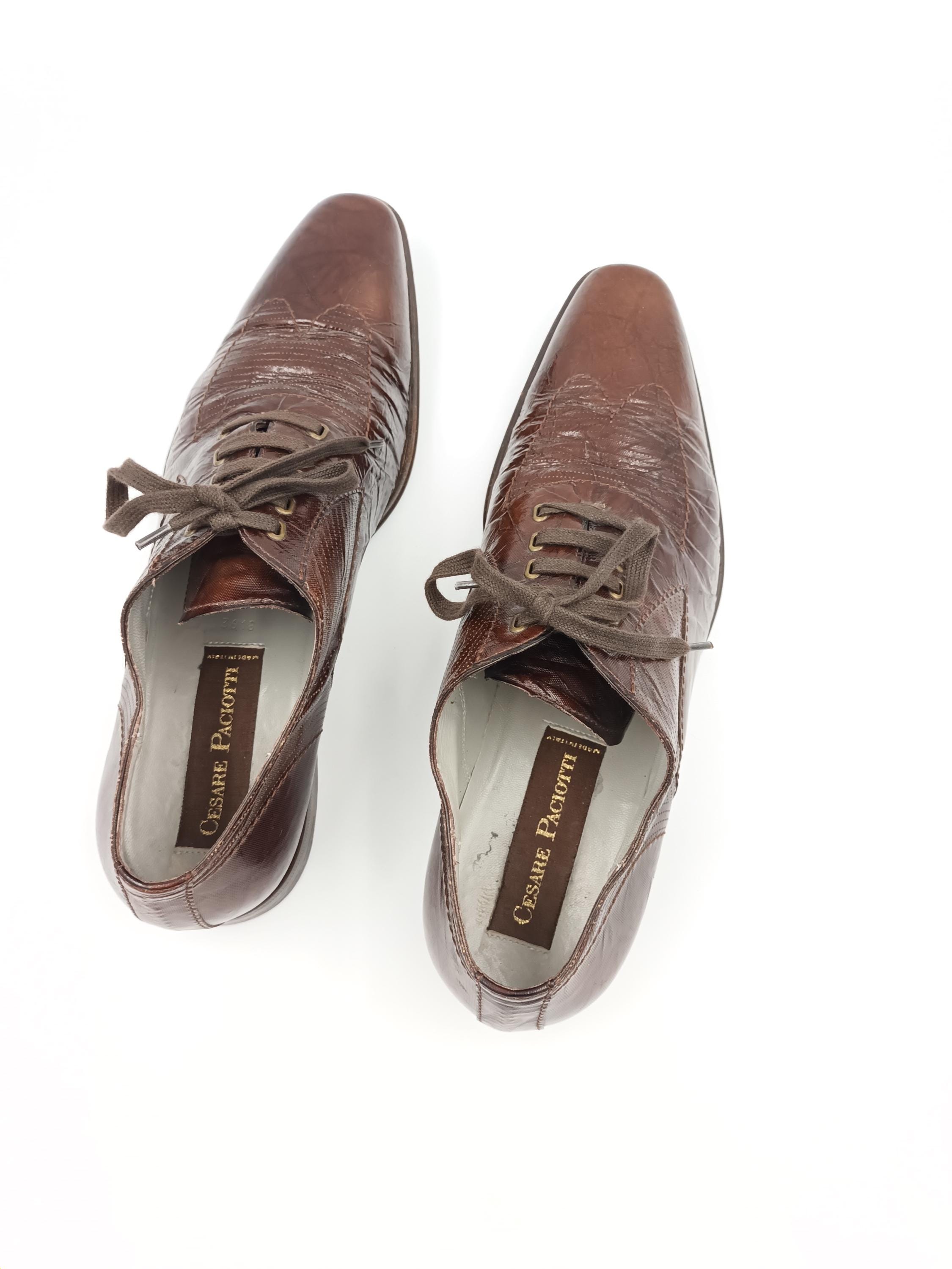 PACIOTTI Size 9 Brown Cognac Perforated Leather Lace-Up Shoes Vintage Cesare Paciotti Wingtip Oxfords: Chestnut Brown  main image 4