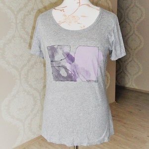 Vintage Hugo Boss T shirt tee Grey Women sport top Large Size large / summer clothing