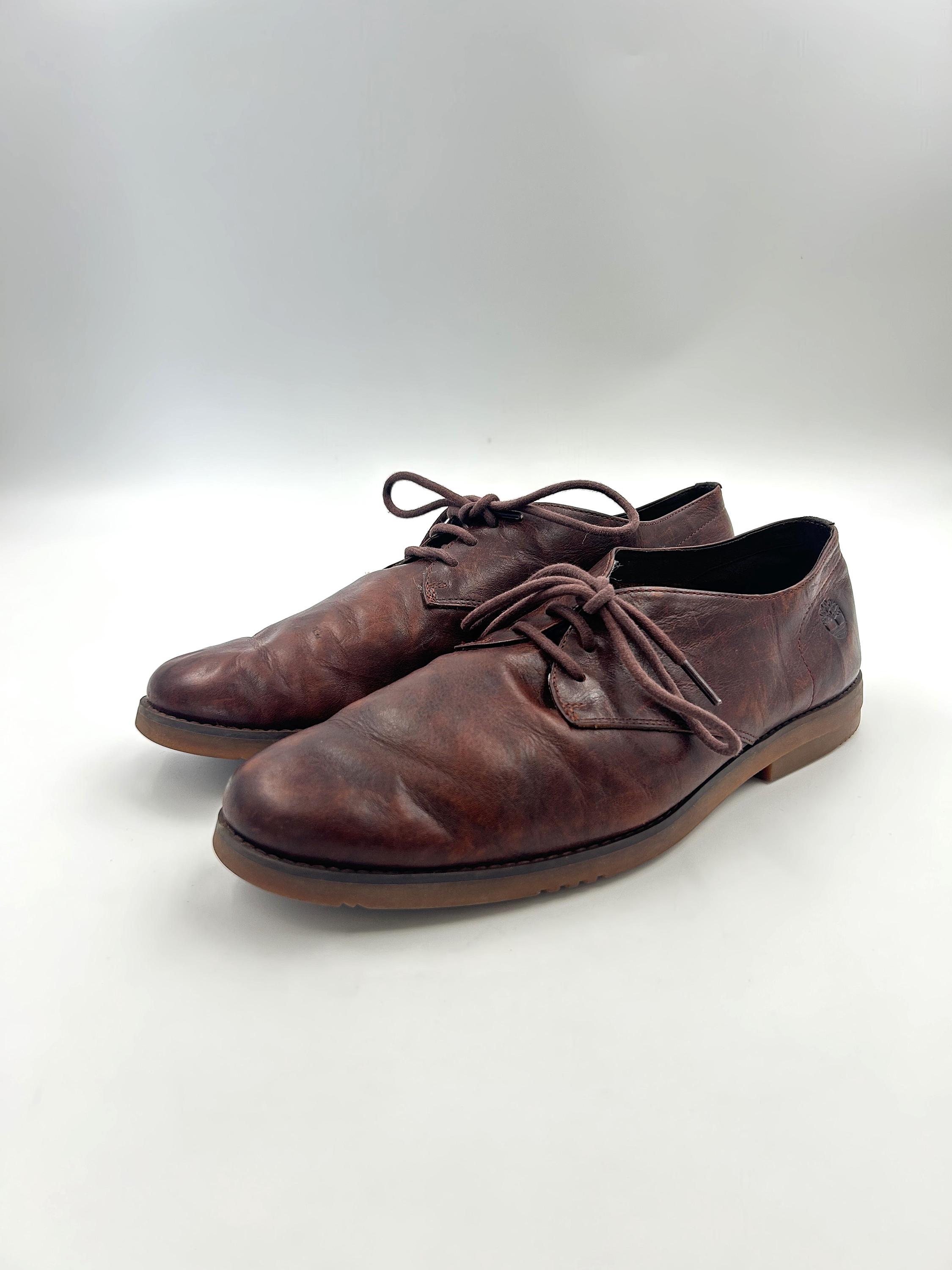 Vintage Timberland Leather Oxford Shoes - Chestnut Brown 