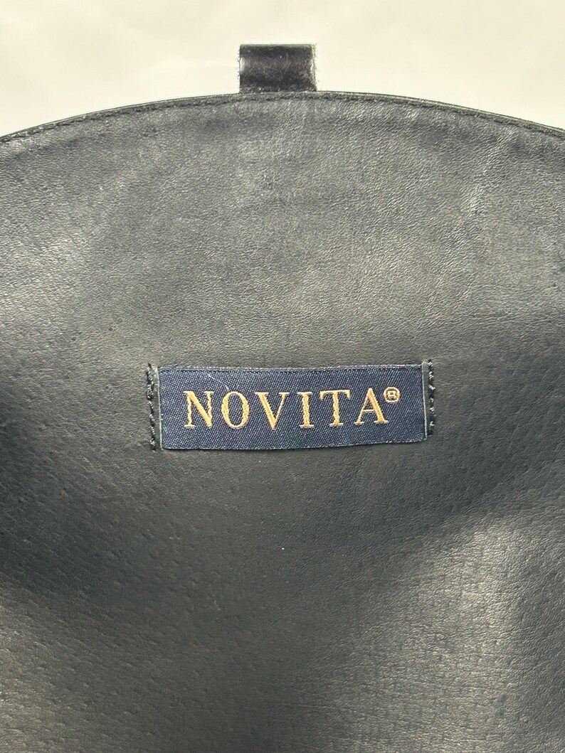 Svarta knähöga vintagestövlar i läder: storlek EU37 US6 med blockklack bild 12